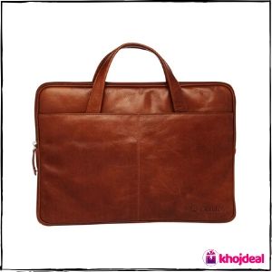 Carlton Leather Laptop Briefcase Brown