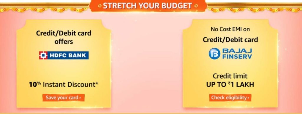 Amazon Great Indian Festival Bank Offers