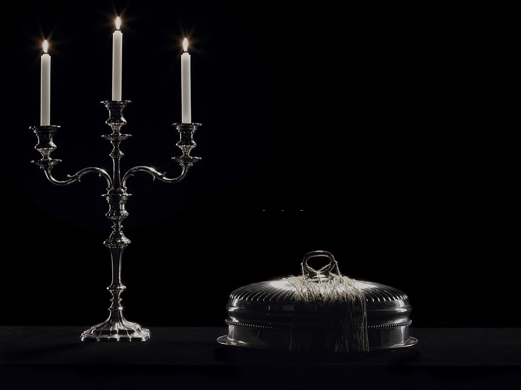 Chiseled Silver Candle Stand
