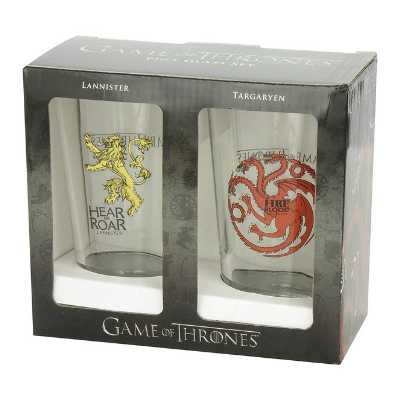 Game of Thrones Targaryen and Lannister Pint Glass Set