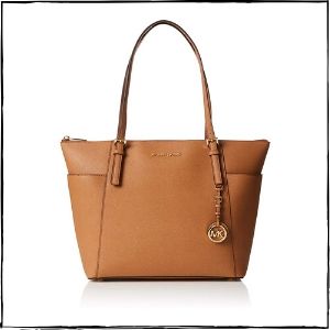 Michael-Kors-Handbags-–-Michael-Kors-Women’s-Large-Jet-Set-Saffiano-Leather-Top-Zip-Top-Handle-Bag-Tote-–-Acorn